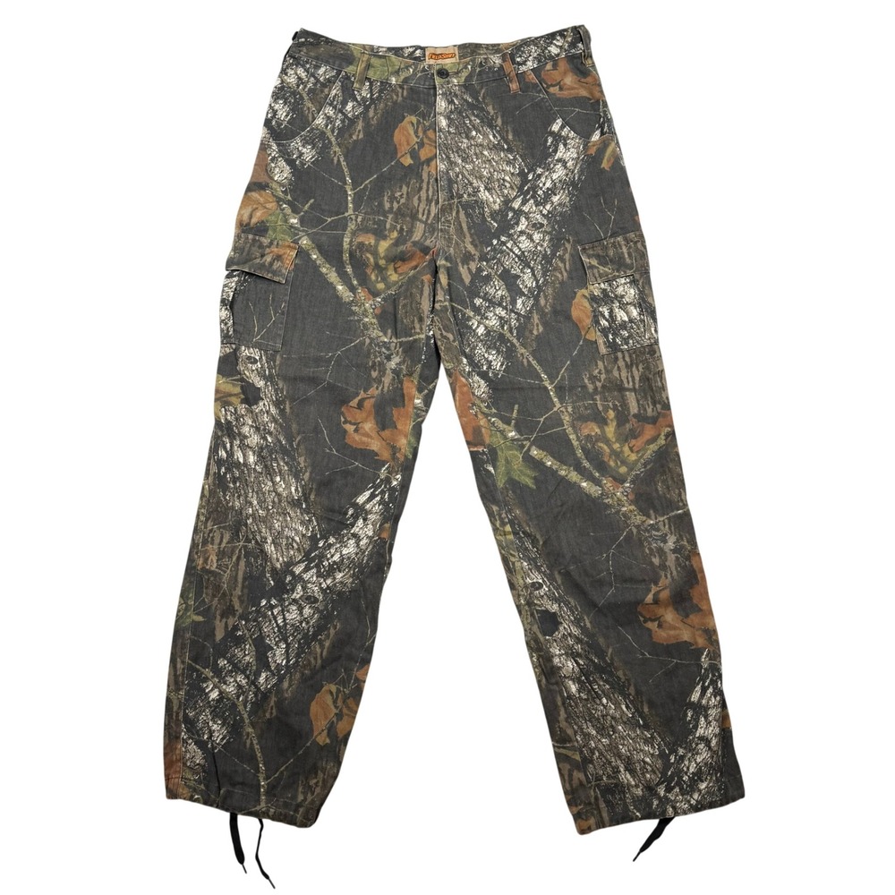 Field Staff Mossy Oak Camo Cargo Pants Mens 36 EUC Hunting Outdoor VTG Y2K Baggy